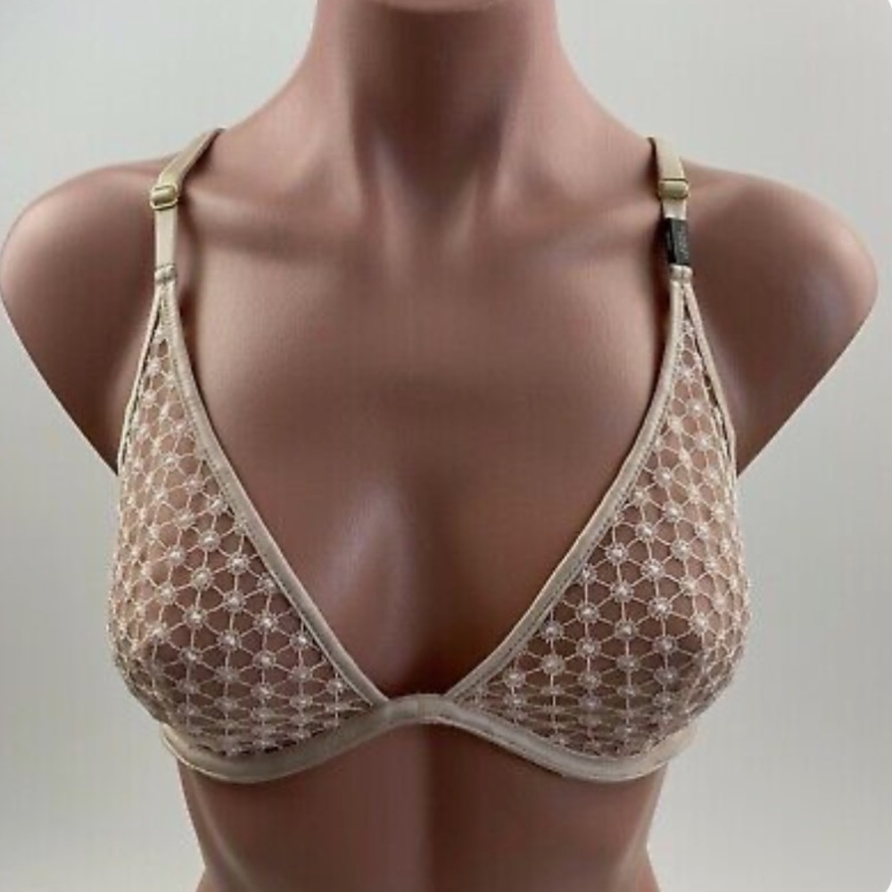 Victoria's Secret Luxe Starburst Strappy Unlined Plunge Bra